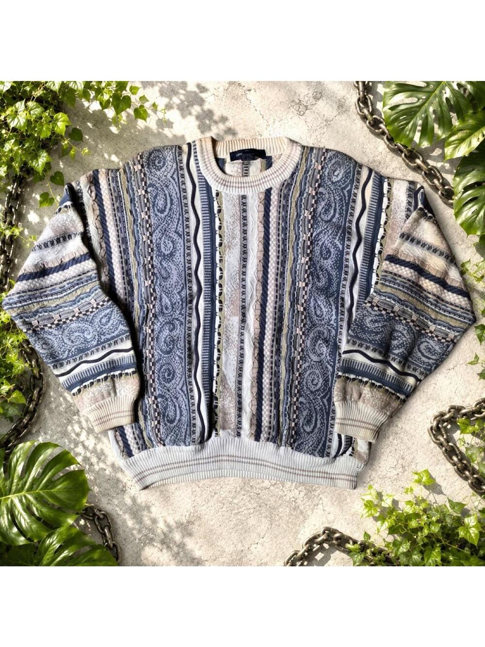 Coogi Original Blues Tundra Style Cotton Traders Jumper Knit Sweater sz Men us L